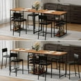 thumbnail image 4 of Yiwa Compact 3 Piece Dining Table Set, Features 2 Faux Leather Chairs, Built-In Wine Rack and Cup Holder, Rectangle Table with 4-Tier Shelves for Kitchen, Breakfast Nook, or Studio Apartment, 4 of 8