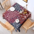 thumbnail image 2 of Red and Blue Floral Pattern Square Tablecloth,Waterproof Square Table Cover,Wipeable Spillproof Washable Table Cover for Home Kitchen Party Decor 52"x52"(132x132cm), 2 of 6