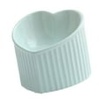 thumbnail image 2 of Ceramic Tilted Elevated Cat Bowl Heart Shape Porcelain Easily Wash Food Green, 2 of 8