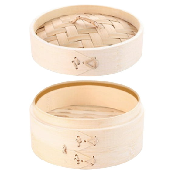 HONMEET 1 Set Traditional Bamboo Steamer Bamboo Dumpling Steamer for Preserving Taste Texture