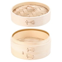HONMEET 1 Set Traditional Bamboo Steamer Bamboo Dumpling Steamer for Preserving Taste Texture