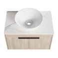 thumbnail image 5 of BNK 30'' Wall-Mounted Bathroom Vanity with White Ceramic Sink,Modern Brown Floating Bathroom Vanity Set, Single Bathroom Vanity and Sink Combo,with 2-Door Cabinet, 5 of 12