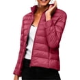 thumbnail image 7 of KICILVS Puffer Jacket Womens Lightweight Packable Quilted Coat Stand Collar Zip Up Down Jacket Warm Winter Outerwear, 7 of 7