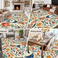 thumbnail image 6 of Area Rug 60×96in, Watercolor Flower Blue Bird on Retro Floor Carpet Living Room Rug, Boho Floral Leaves Non-Slip Welcome Mat Indoor Rugs for Bedroom Dining Room, 6 of 9