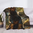 thumbnail image 3 of Yiaed Forest Creek Cute Dog Print Blanket Throw Blanket Soft Cozy Flannel Blanket for Home Bed Sofa Couch Chair-60"x50", 3 of 6