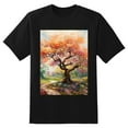 thumbnail image 2 of Plus Size Shirt for Women Black Tops for Women Short Sleeves Shirt for Women Colorful Tree T Shirt Crewneck Shirt for Women XS, 2 of 5