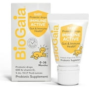 BioGaia Immune Active Baby Probiotic Drops + Vitamin D | for Digestive & Immune Health | for Babies & Toddlers 0-36 Months | Pediatrician Trusted | Allergen, Dairy, Soy & Gluten Free