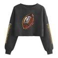 thumbnail image 2 of Cropped Sweatshirt for Women Football Graphic Crewneck Long Sleeve Drop Shoulder Loose Fit Game Day Clothes Sporty Fashion Short Length Top, 2 of 5
