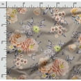 thumbnail image 2 of Soimoi Chinese Floral Print,Cotton Cambric, Quilting Fabric Sold by The Yard 42 Inch Wide, Medium Weight Cotton Fabric, SewingSupplies,Light Brown, 2 of 6