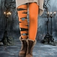 thumbnail image 2 of YDFCWXW Halloween Leggings for Women Tummy Control Monster Pumpkin Printed Stretchy Leggings Yoga Pants Tights (Gold, M), 2 of 6