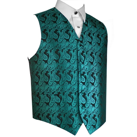 "BEST TUXEDO" Men's Formal, Wedding, Prom, Homecoming, Tuxedo Vest, in Jade Paisley