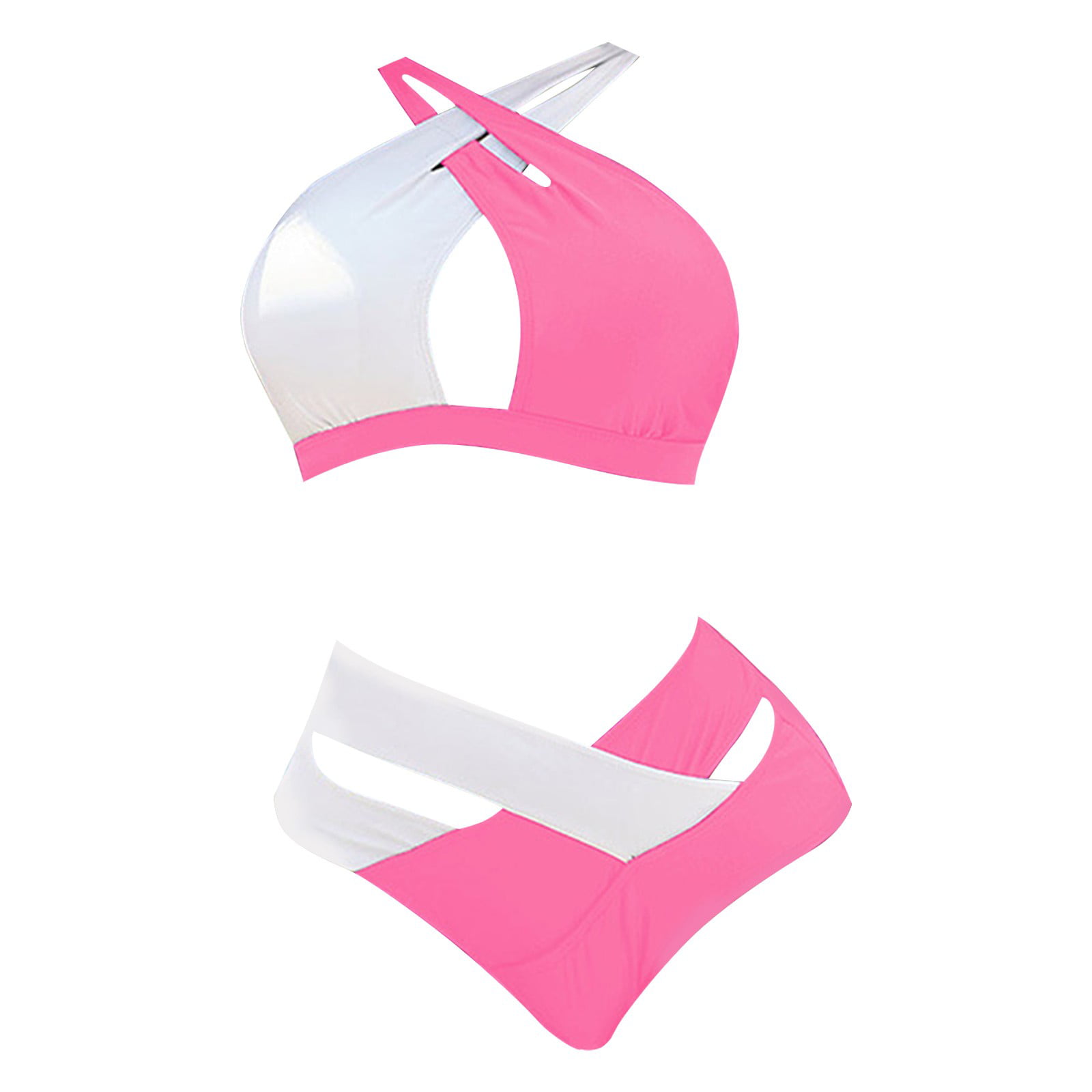 sebtyili women's 2 piece bathing suits halter ring bikini set with ...