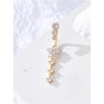 thumbnail image 1 of 1 Mode casual Multi-Micro-Incrusté zircon en Forme de Fleur long Nombril Clou Femmes piercing Bijoux FGS, 1 of 6