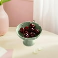 thumbnail image 4 of CUTICATE Ceramic Footed Bowl Decorative Bowl Multifunctional Lotus Shaped Dessert Cake Serving Bowl for Kitchen Home Room Light Green, 4 of 6