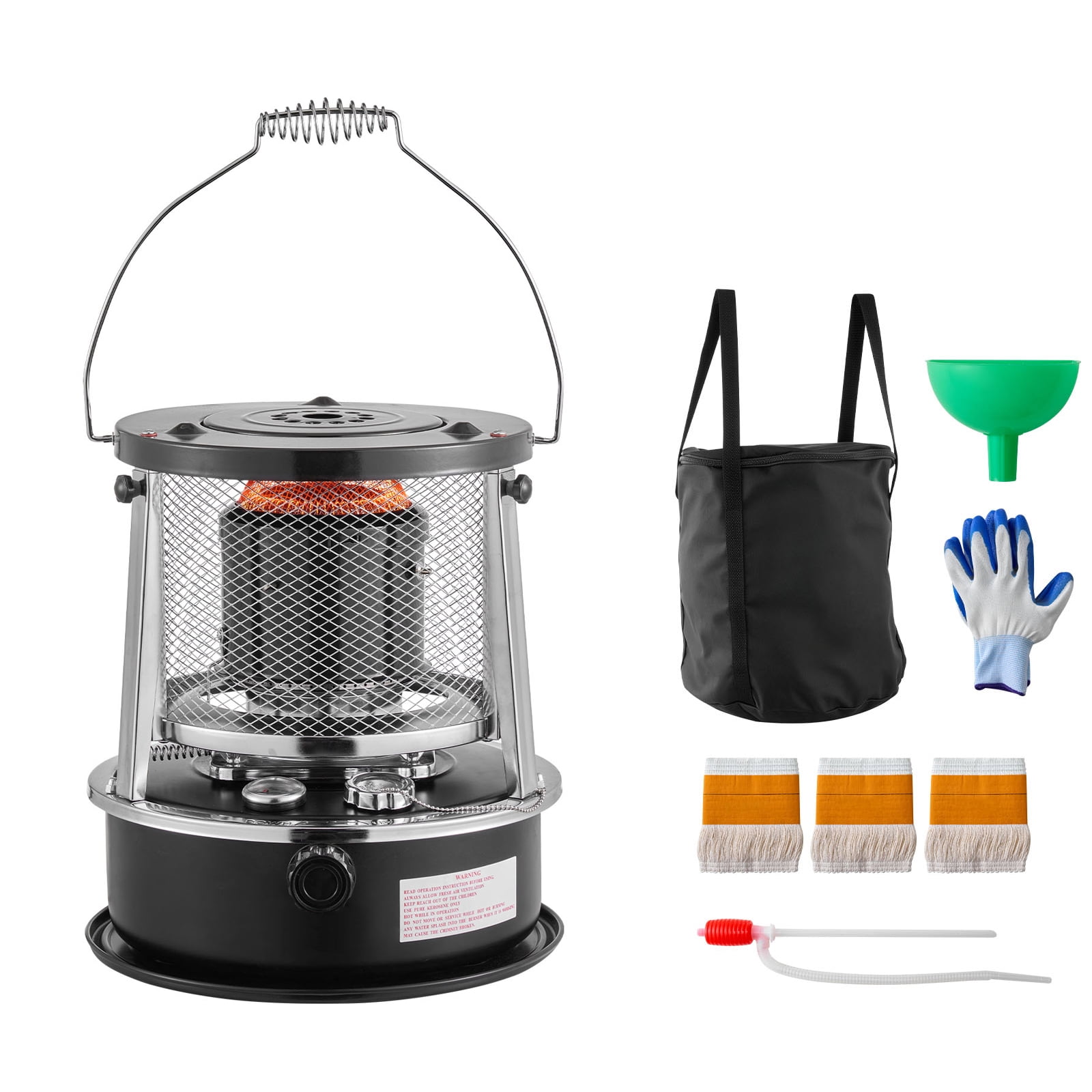 KFFKFF 9000 BTU Portable Kerosene Heater and Stove, 2-in-1 Indoor and Outdoor Non-Electric Heating Solution with Adjustable Height and Flame Control, Compact Design for Camping, Cooking, Home