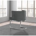 thumbnail image 4 of Velvet Dark Gray Accent Chair with Silver Chrome Base - 1 Chair, 4 of 4