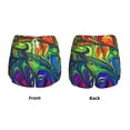 thumbnail image 6 of Uemuo Pride Rainbow Pattern Women's Athletic Shorts High Waisted Running Shorts with Liner Pockets Gym Elastic Workout Shorts-Small, 6 of 9