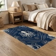 thumbnail image 2 of ODIKA 5'x7' Washable Area Rug Vintage Maritime Octopus Motif Grid Chart Decorative Nautical for Dining Room, Under Table, Home Office, Non-Slip Chair-Friendly, 2 of 7