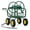 Green, variant on Costway Garden Hose Reel Cart with 4 Wheels, Storage Basket, 300 FT of 5/8” Large Capacity Green