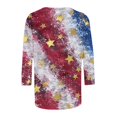 thumbnail image 4 of Htigea 2025 Women 3/4 Sleeve Shirts 4th of July Independence Day Clothes Cute Red White and Blue Print T-Shirt for Holiday Party Today Sales Z_Multicolor,5XL, 4 of 5