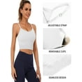 thumbnail image 3 of Sociala Women's Cropped V Neck Sport Camis With Removable cups Stretch Strappy Tank Tops, 3 of 6