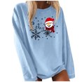 thumbnail image 2 of Pntutb Navidad Mujer Casual Imprimir Cuello Redondo Manga Larga Swertshirts Blusa Camiseta tops Pntutb Pntutb-501, 2 of 7