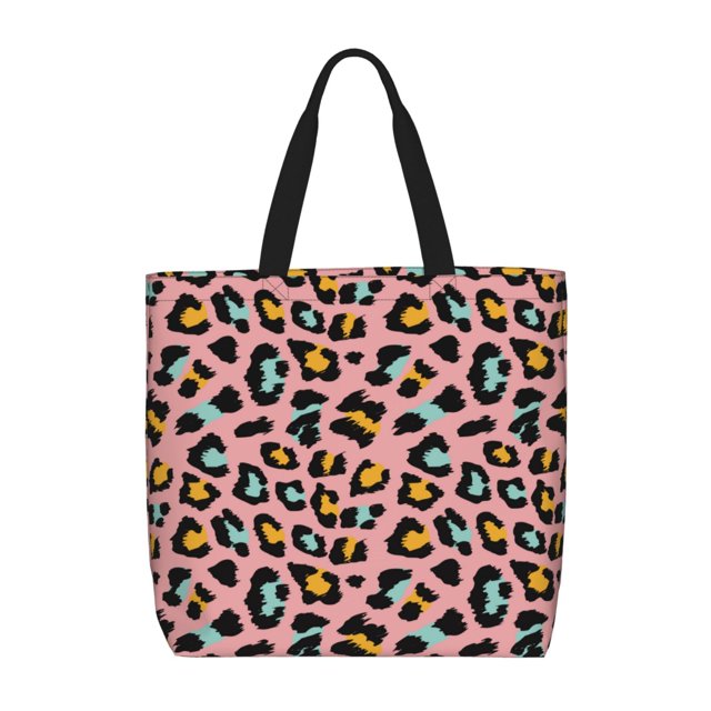 Balery Leopard Bolsa de Mano para Mujeres con Cremallera, Bolsa de Gimnasio con Compartimentos, Bolsa para Laptop, Bolsa para Trabajo