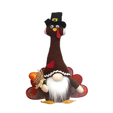 Fall Gnomes Plush, Handmade Thanksgiving Glowing Turkey Autumn Decorations Harvest Gift, Home Kitchen Dec