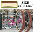thumbnail image 2 of 2 Pack Bike Tires 24/26x2.125 inch Beach Cruiser Folding Bicycle Tires  and Pair Inner Tubes with Tire Levers Replacement Tire Set for Beach   Cruiser Urban Bicycle, 2 of 9