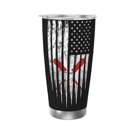 

American Flag Vintage Baseball Flag 20 Oz Water Bottle Insulated Tumblers Stainless Steel Cups Double Wall Tumbler with Lid