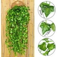 thumbnail image 4 of Artificial Ivy Vine Hanging Garland Flower Family Kitchen Garden Office Wedding Wall Decoration, Green., 4 of 6