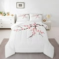 thumbnail image 2 of Manfei Cherry Blossom Comforter Sets Twin Size,Japan Minimalist Style Comforters & Duvets,Pink White Flower Bedding Twin Comforter Set,Ultra Soft Room Decoration,2-Piece, 2 of 7