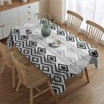 thumbnail image 2 of Boho Black and White Geometric Ethnic Pattern Rectangle Tablecloth 60"x84",Waterproof Polyester Rectangle Table Cloth, Wipeable Spillproof Polyester Tablecloth for Dining, Camping, Indoor and Outdoor, 2 of 5