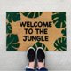 thumbnail image 2 of ¡Oferta especial! Alfombra Leott "Bienvenido a la Jungla", divertida alfombra verde hoja, decoración para el hogar, alfombra de bienvenida para exteriores, alfombra flocada, "Sé amable o sé amable",, 2 of 4