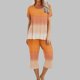 thumbnail image 2 of Pijamas de Verano para Mujeres, Suelto Impreso Manga Corta Superior Y Pantalones Recortados, Cuello Redondo Casual, 2 of 6