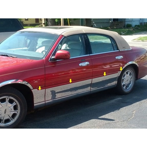 Stainless Rocker Panel Trim 8Pc Fits 1998-2011 Lincoln Town Car TH38683 QAA