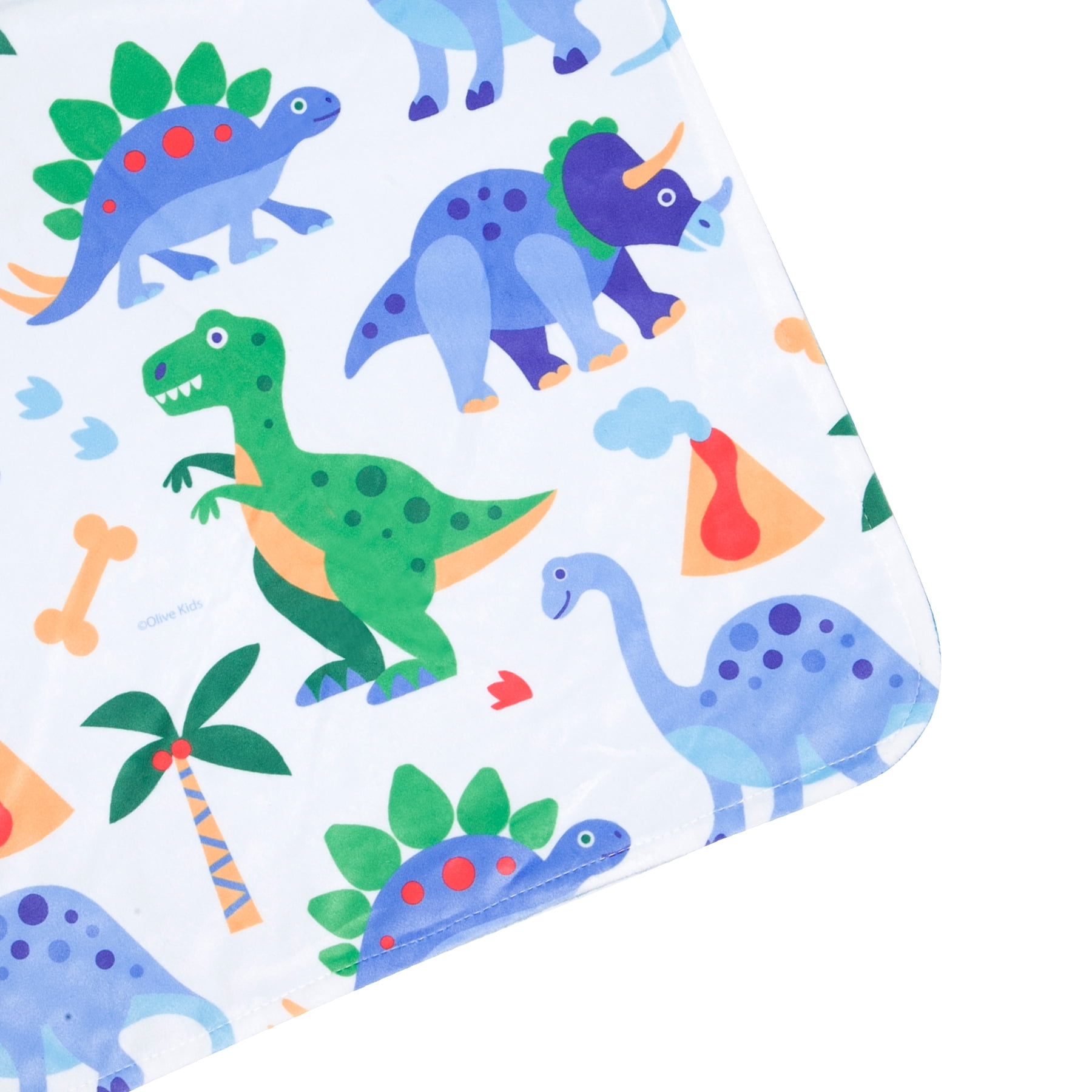 Wildkin Plush Throw Blanket for Toddler Boys and Girls, Ultra-Soft Velour, Double Layer Dotted Backing (Dinosaur Land)