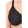 thumbnail image 3 of Wacoal Womens Satin Lace-Trim Minimizer Bra Black 34D, 3 of 3