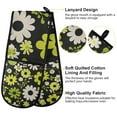 thumbnail image 2 of Yayeee Double Oven Mitt Kitchen Heat Resistant Baking 35" x7" Quilted Glove, Green Flower Pattern, 2 of 6