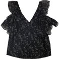 thumbnail image 1 of Love Shack Fancy - Blusa con hombros descubiertos para mujer, color negro, pequeña Love Shack Fancy fuera del hombro, 1 of 1