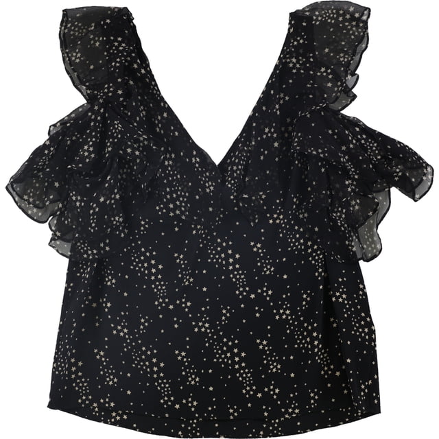 Love Shack Fancy - Blusa con hombros descubiertos para mujer, color negro, pequeña Love Shack Fancy fuera del hombro