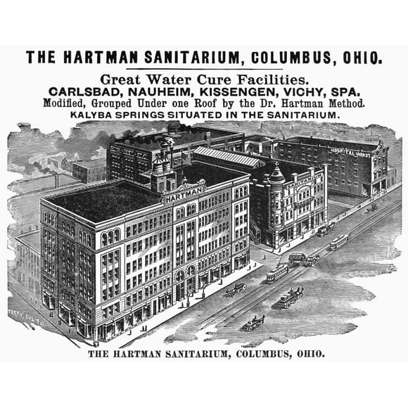 Ohio: Sanitarium, 1901. /Nthe Hartman Sanitarium, Columbus, Ohio. Line Engraving, 1901. Poster Print by  (18 x 24)