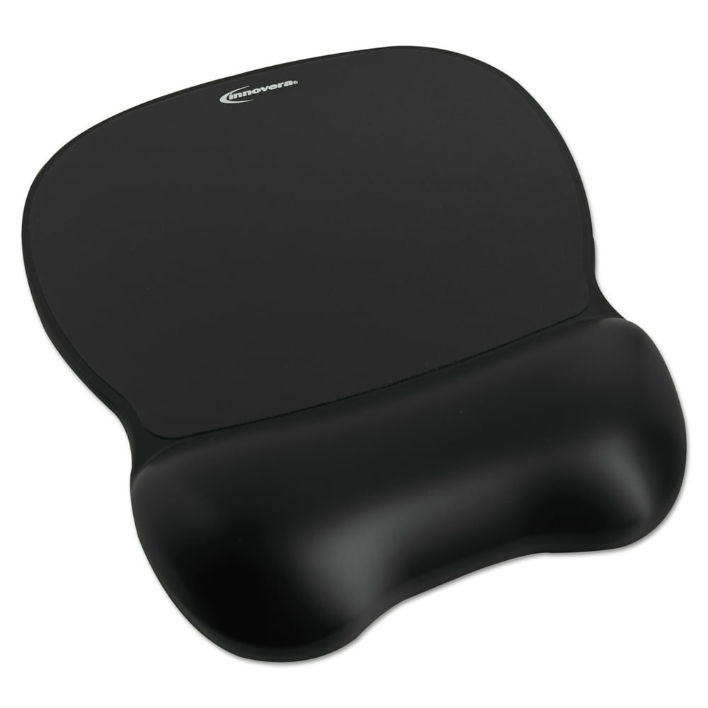 Innovera Gel Mouse Pad w/Wrist Rest, Nonskid Base, 81/4 x 95/8, Black