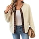 thumbnail image 2 of Chaqueta para Mujer, Informal, de Larga, con Botones, de , Abrigada y con Bolsillos, para Invierno Albaricoque S, 2 of 10