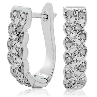 SuperJeweler 1/4 Carat Diamond Infinity Hoop Earrings, 1/2 Inch For Women