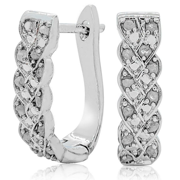 SuperJeweler 1/4 Carat Diamond Infinity Hoop Earrings, 1/2 Inch For Women