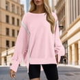 thumbnail image 2 of kamemir Womens Hoodie s Plus Size Womens Oversized Crewneck Sweatshirts Hoodies Fall Outfits Fashion Teen Girls Y2k Winter Clothes(Pink,XXL), 2 of 5