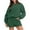 Army Green, variant on YUGYXL 2 Piece Sweatsuits for Women Oversize Thin Fleece Outfits Fashion Crew Neck Sweatshirt and Shorts Solid Color Tracksuits Set Today's