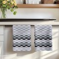 thumbnail image 7 of Ombre Grey Kitchen Towels Set of 3, Modern Abstract Waves Morocco Striped Absorbent Dish Towels for Kitchen, Microfiber Hand Towel, Quick Drying Tea Towel for Cleaning Decorative Dishcloths, 7 of 7