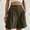 Army Green, variant on RYDCOT Women's Shorts 2024 Trendy Summer Dressy Elastic High Waisted Business Casual Shorts with Pockets Solid Color Wide Leg Shorts Loose Fit Clearance
